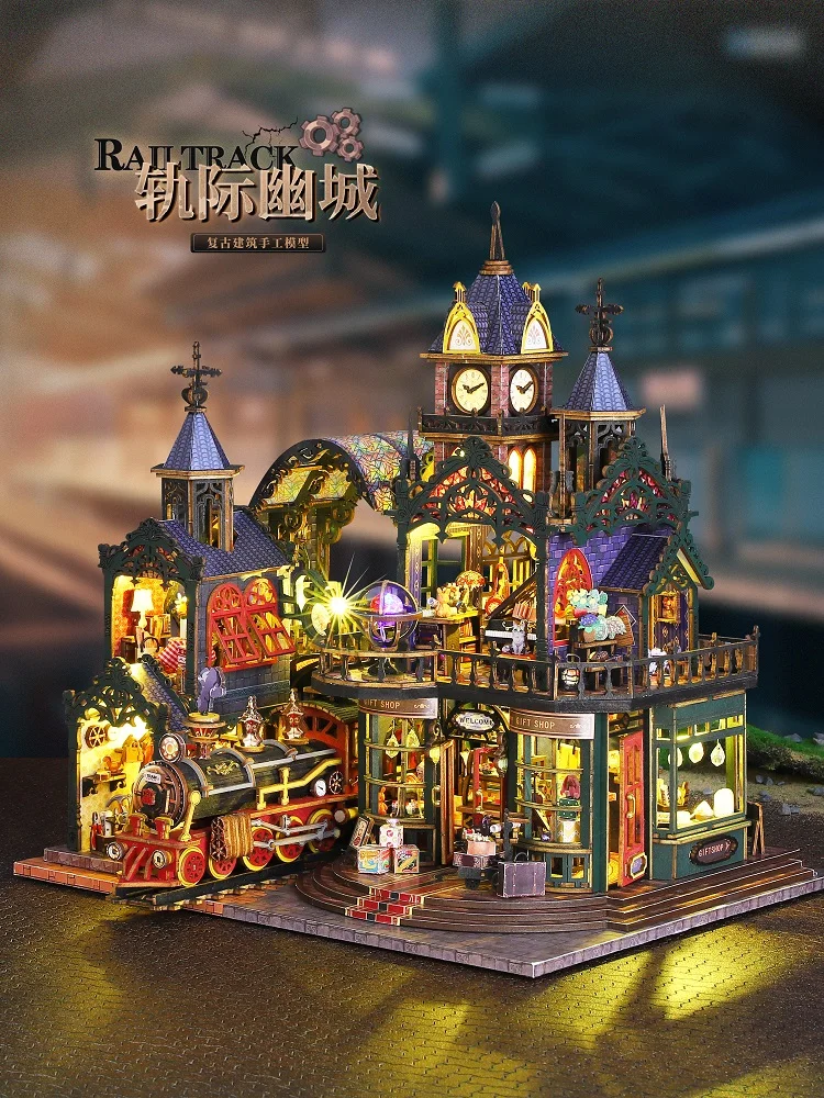 DIY Boekenhoek Kit Plank Fantasystadsteeg, 3D Puzzle Boekensteun, Creatief Cadeau-idee, Thuisdisplay voor verzameldecoraties - afbeelding 2