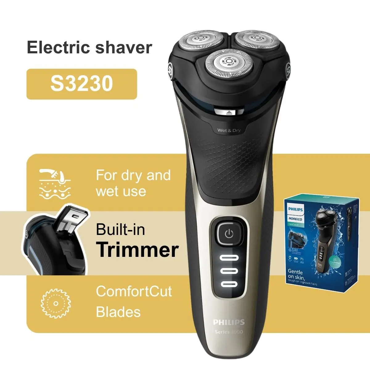 ماكينة حلاقة فيليبس نوريلكو كير تاتش الكهربائية الرطبة والجافة S3230 #1