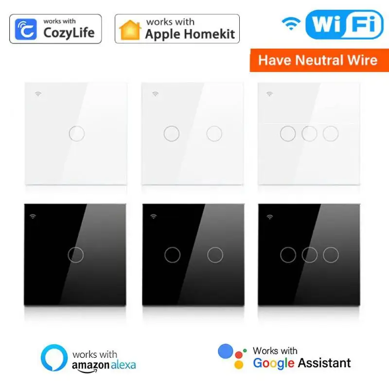 

Умный выключатель Homekit, Wi-Fi, сенсорный выключатель, настенные панели, голосовое управление, работает с помощью Alexa Google Home