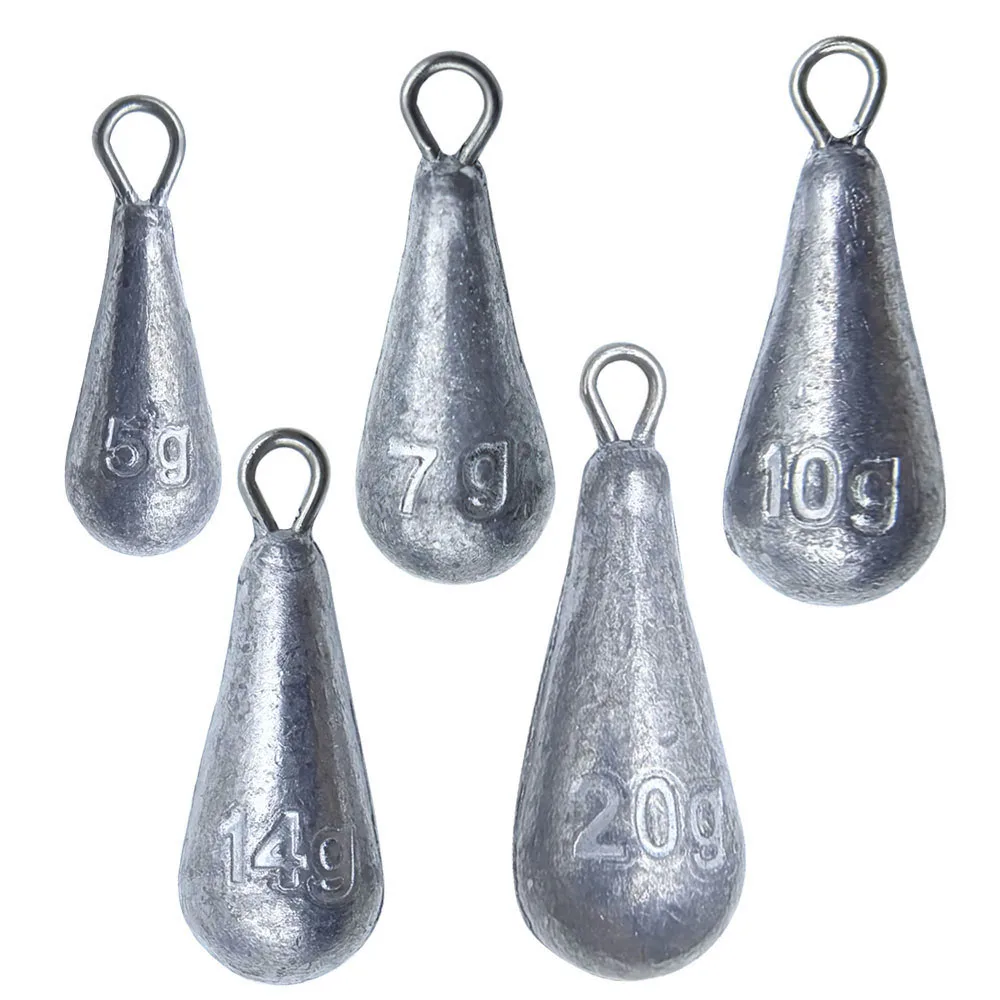 Fishing Leads Weights Sinkers Teardrop-Shaped Fishing Lead Sinkers, Bass Casting Drop Shot Weights for Saltwater Freshwater