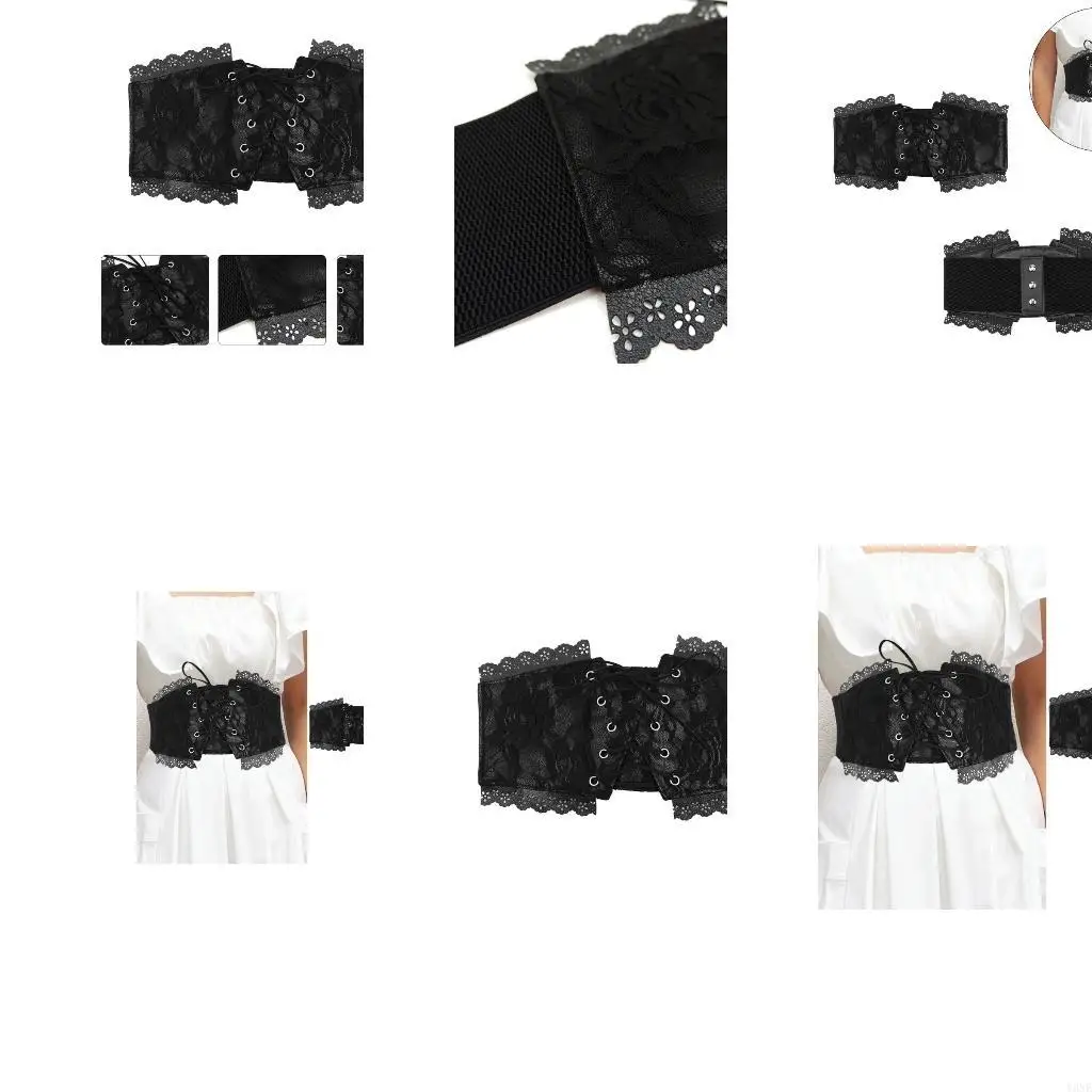 

Y3ne Стильный эластичный кружевной пояс растягиваемой поясной пояс Женский модный ремень