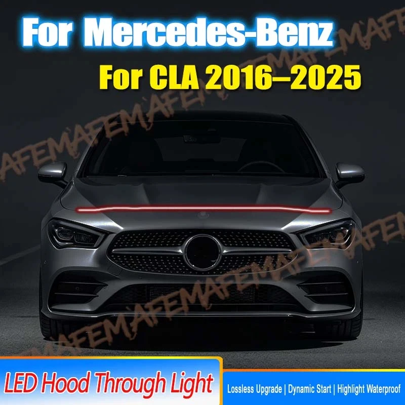 Dekorative Motorhaube-Lichtleiste Wasserdichter DRL LED-Streifen für Mercedes-Benz CLA 2016-2025 Tagfahrlicht mit Start-Scan-Funktion