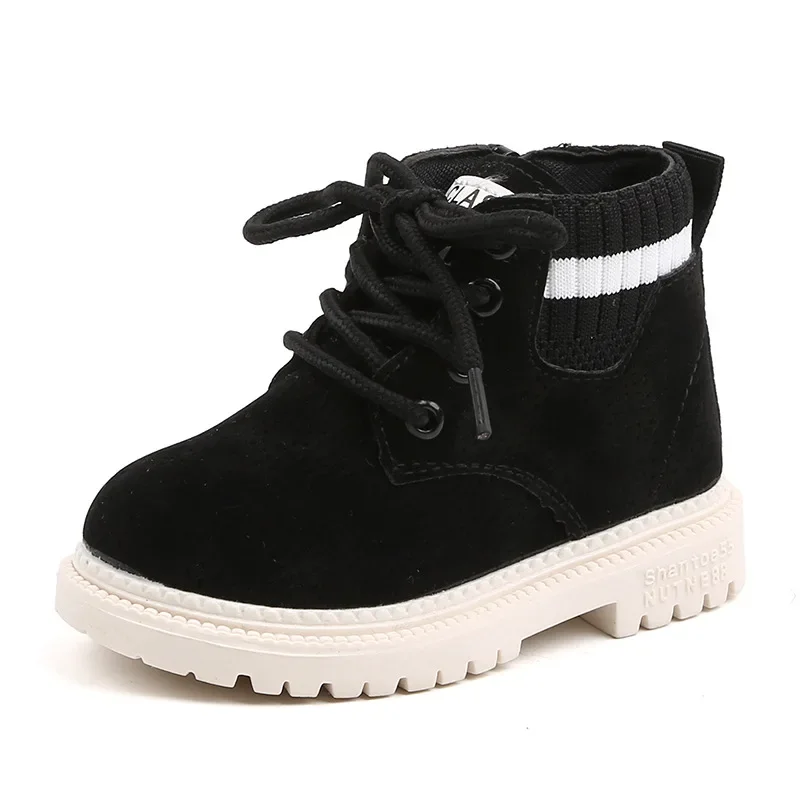 Children Casual Shoes Autumn Winter Boots Boys Shoes Fashion Leather Soft Antislip Girls Boots 21-30 Sport Running Shoes