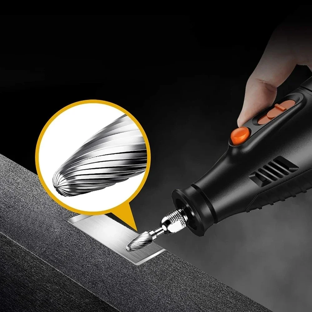 Tungsten Carbide Rotary Burr Grinding Head Ball Nose Cylinder Shank Metal Grinding Tool for Polishing Deburring and Shaping Jobs