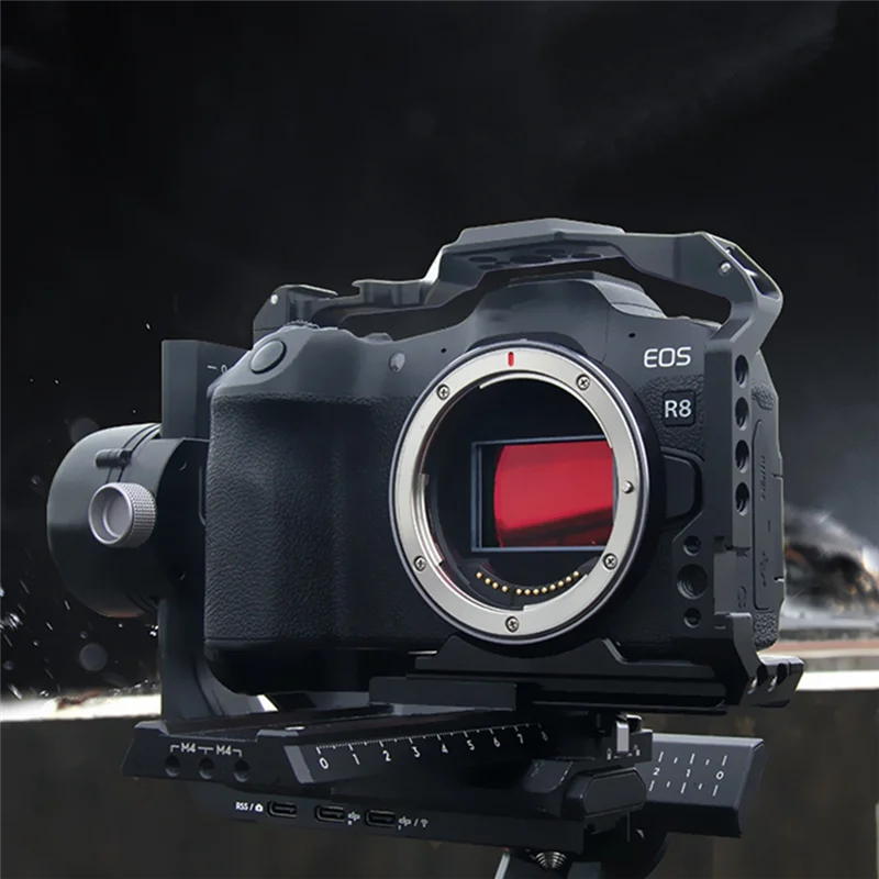 A34M-For Canon EOS R8 هيكل قفصي الشكل للكاميرا تلاعب الحذاء البارد جبل ARRI 3/8 بوصة 1/4 بوصة ثقب علوي الإسكان DSLR حامل كاميرات مراقبة عالي الجودة