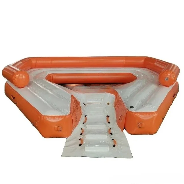 

6-10 Person Inflatable Water Raft Pool Tropical Tahiti Ocean Floating Island, Large Inflatable Water Floating Islands