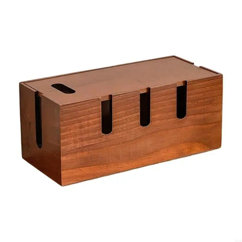 Elegante Kabelbox aus Holz, die unordentliche Kabel abdeckt und gleichzeitig Erscheinungsbild in jedem Raum verbessert B03E – Detail 1