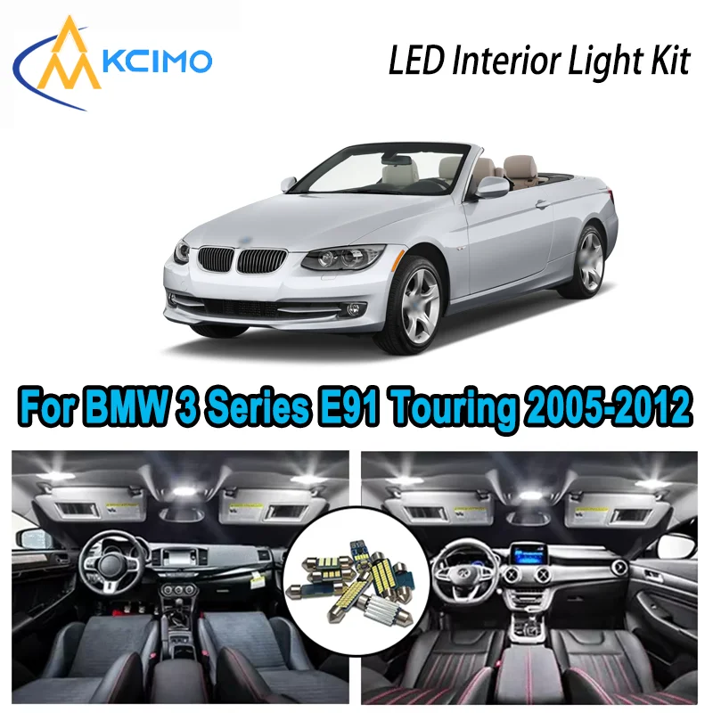 

For BMW 3 Series E91 Touring 2005-2012 2006 2007 2008 2009 Interior LED Dome Map Trunk Light Kit Canbus Error Free Car LED Lamps