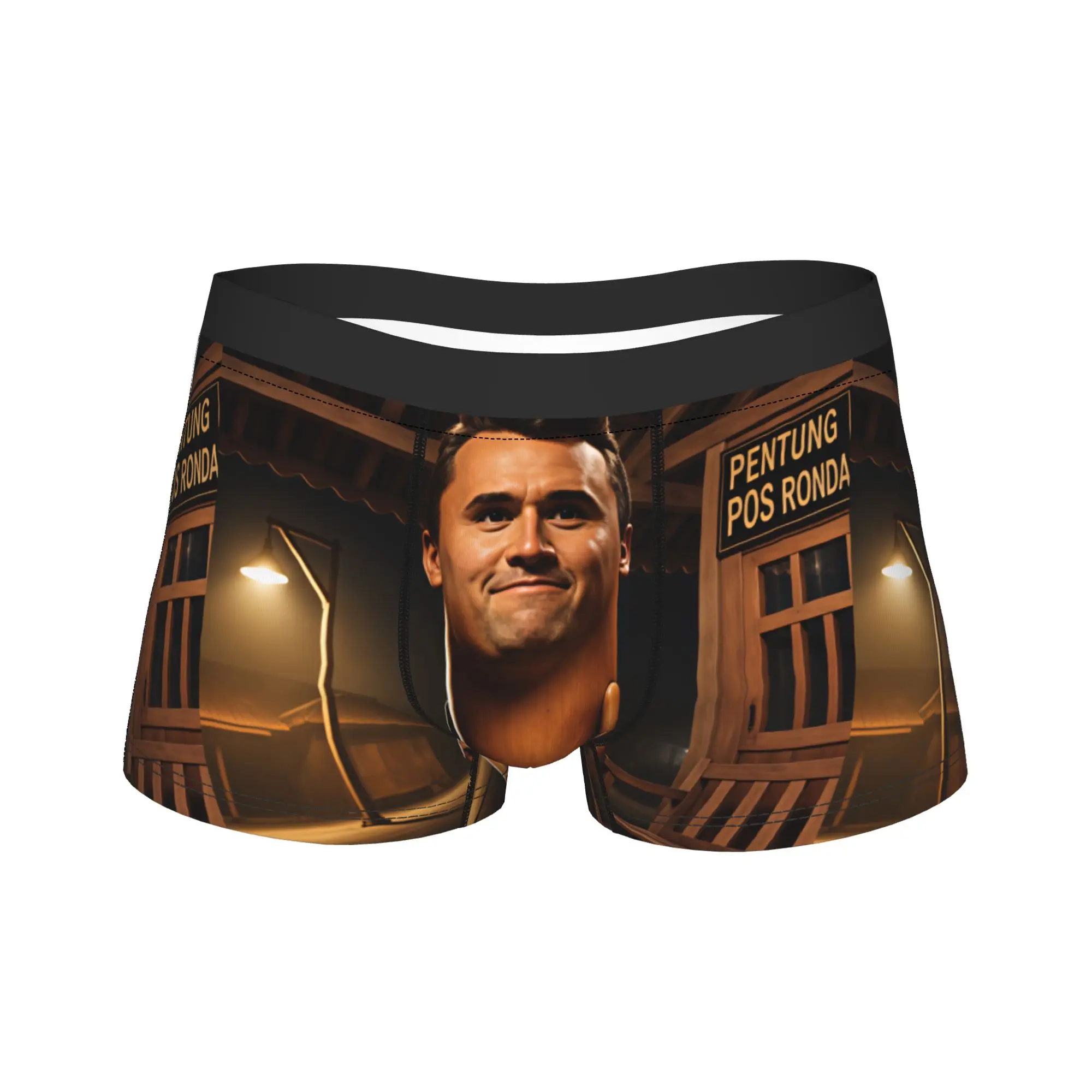 Charlie Kirk Tung Tung Sahur Meme Underwear  Custom Boxer Shorts Trenky Male Underpants Funny Boxer Brief Gift