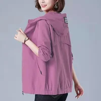 2025 nueva chaqueta de verano para mujer, abrigo fino, chaqueta informal de manga larga con capucha, cazadora para mujer, chaqueta con protección solar