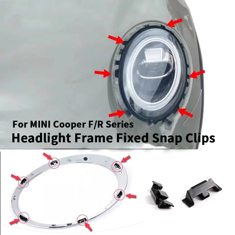 Headlight Head Lamp Frame Fastener Fixed Snap Clips For MINI Cooper S One Countryman For R55 R56 R57 R60 F54 F55 F56 F60 Clubman 