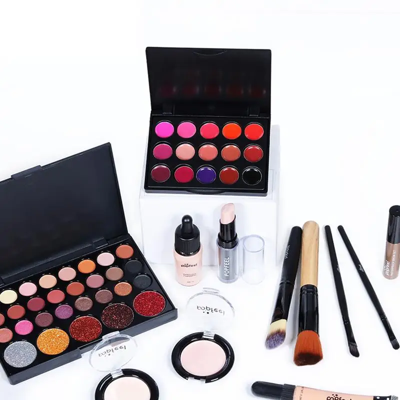 Full Makeup Set Caixa de presente para estudantes, cosméticos Set, iniciantes, Natal, casamento, presentes de aniversário, doce, novo, 27 peças