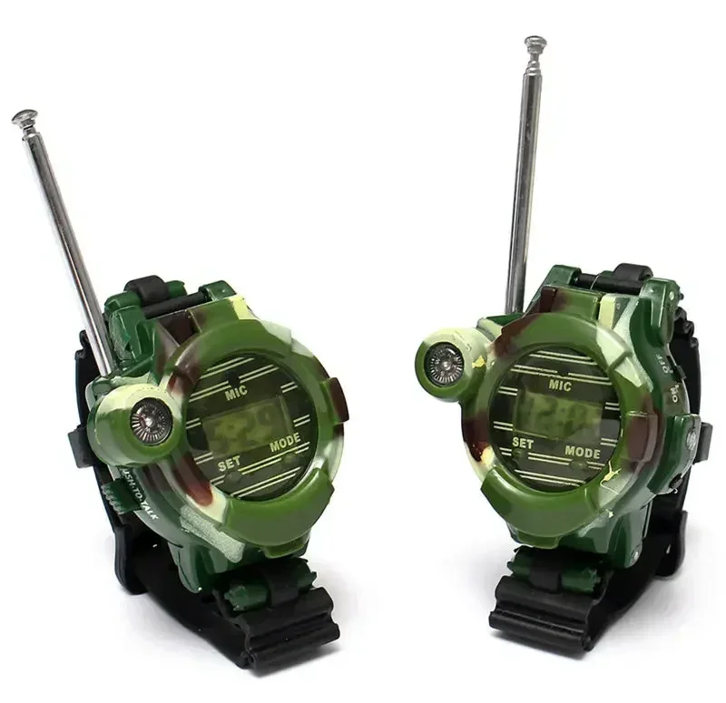 2 ชิ้น/เซ็ต Camouflage Interphone นาฬิกาครอบครัวเล่นเกมไฟฟ้า Strong Range นาฬิกากลางแจ้งของขวัญวันเกิดเด็กของเล่น