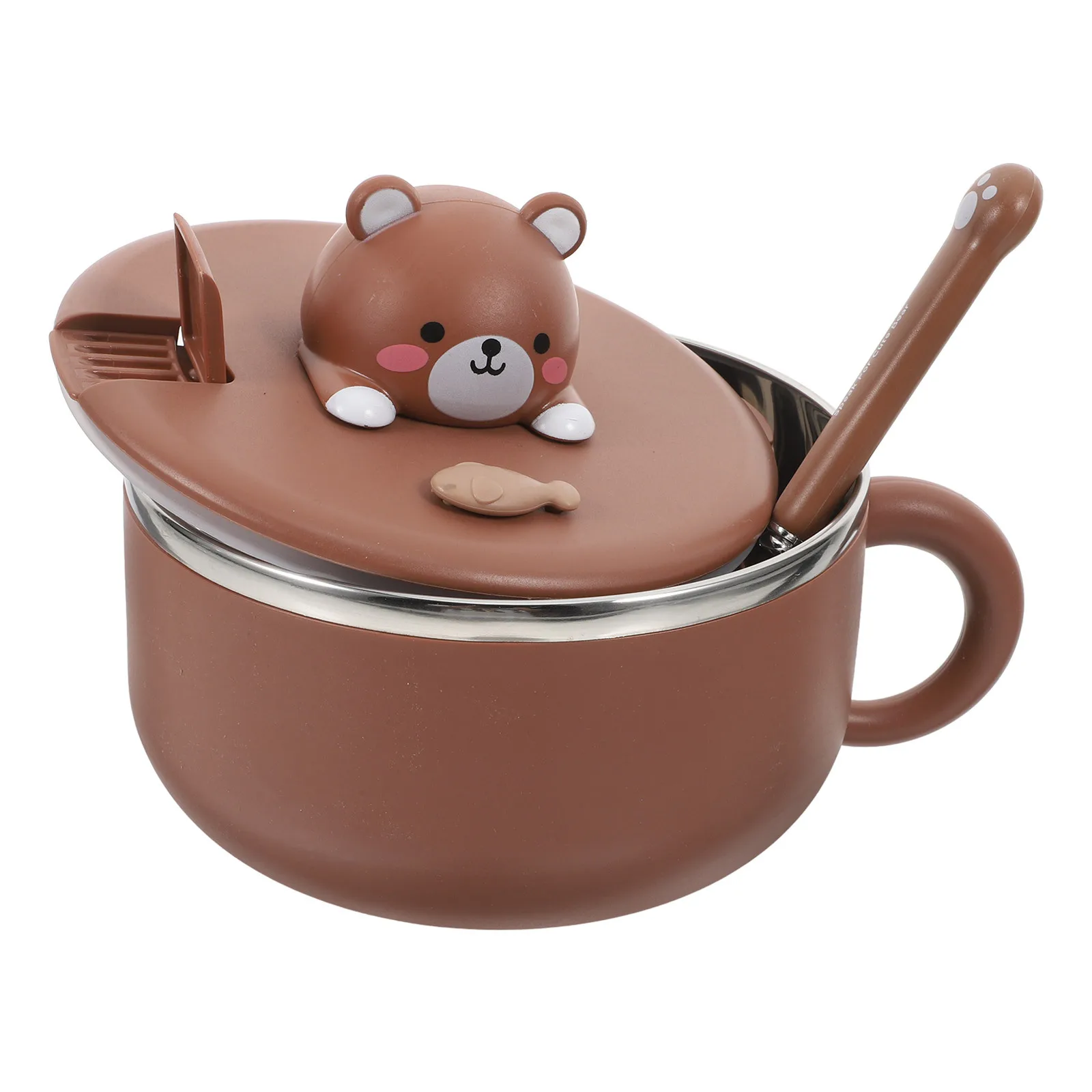 

1 Set Stainless Steel Ramen Bowl With Lid Strainer Soup Mug For Instant Noodles Lunch Box Portable Food Container Kitchen Prep