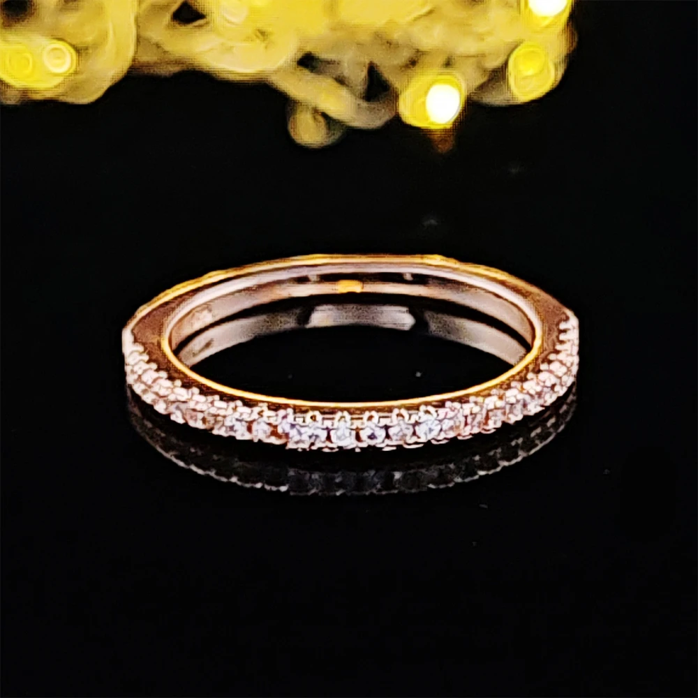 Fashion Eternity Band Ring S925 Sterling Silver Rose Gold Filled Wedding Engagement For Women Friends Tail Nail Ring Wholesale