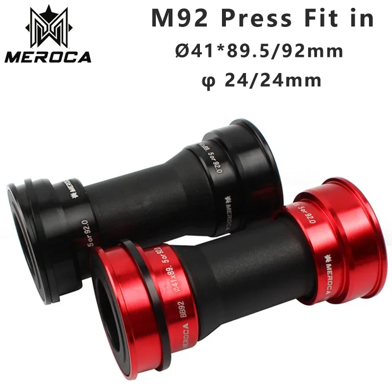 MEROCA BB92 Bicycle Bottom Bracket for mtb holowtech central movement bearing 24/24mm fits 89.5-92mm CrankSet shaft parts Press