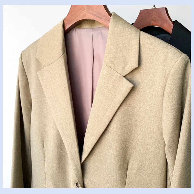Swedish niche wool flannel British style texture silhouette casual suit jacket for women view 6