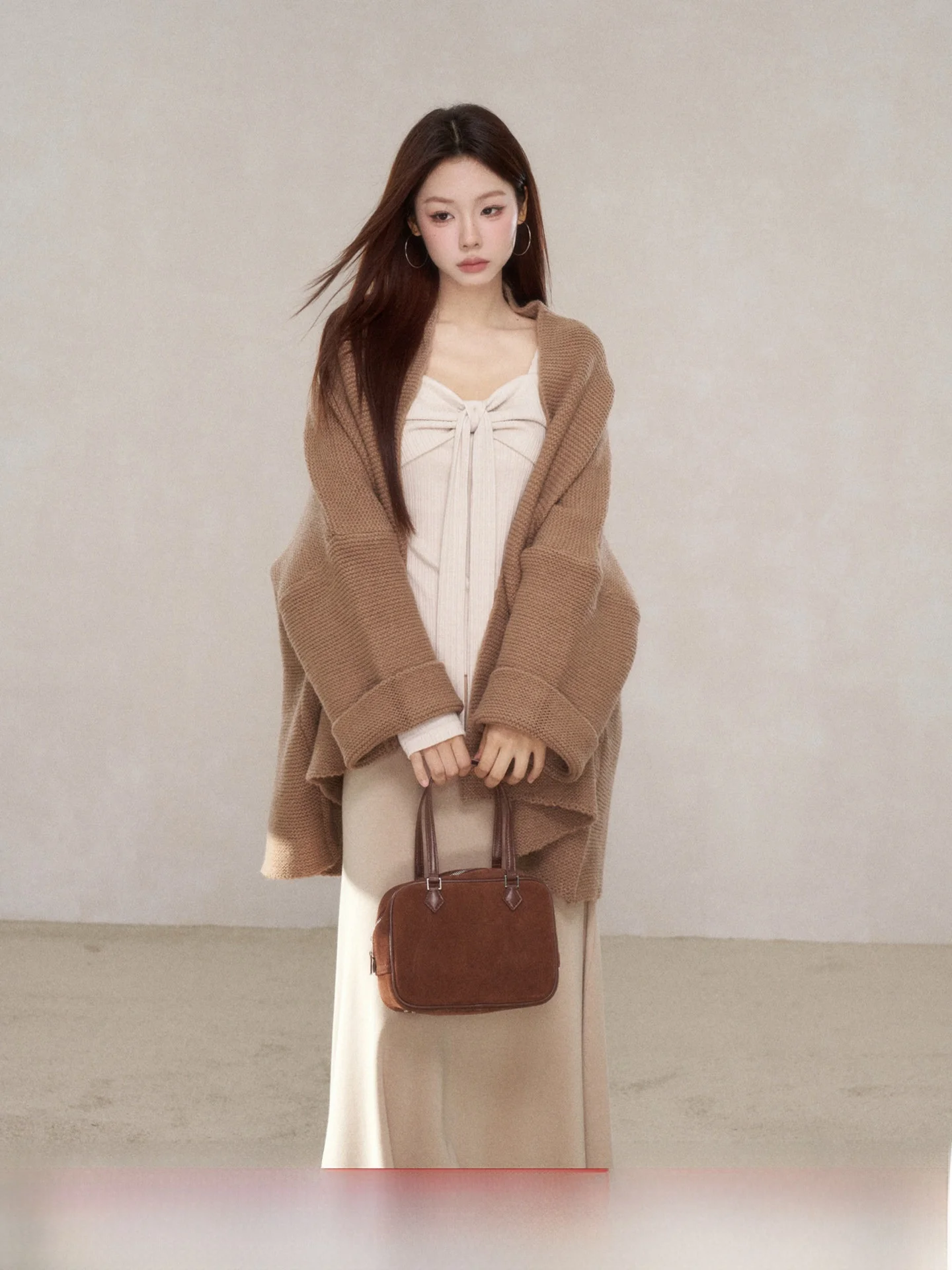 

Женский открытый кардиган Lazy Sle, свитер, новый зимний ретро корейский комплект, одинаковый топ, маленькие дикие ягоды, удобный длинный све