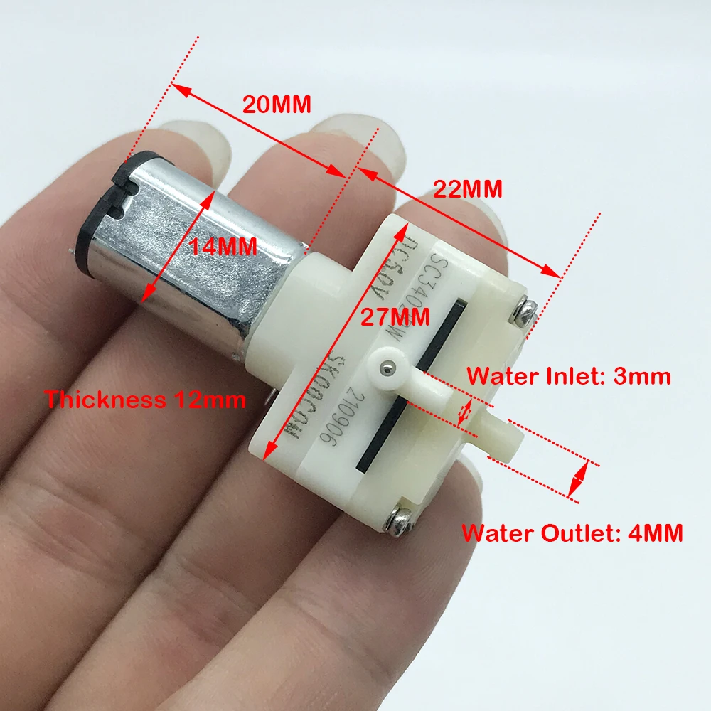 Mini Water Pump DC 5V 031PK Motor USB Diaphragm Water Pump 55KPA Small Self-priming Pump 130ML/Min for Sweeping Robot Water Pump