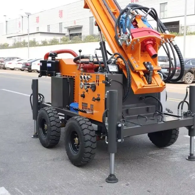 Customized 200M Water Well Drill Wheel Crawler Diesel Hydraulic Portable Anti Wear Structure Water Well Drilling Rig Machine