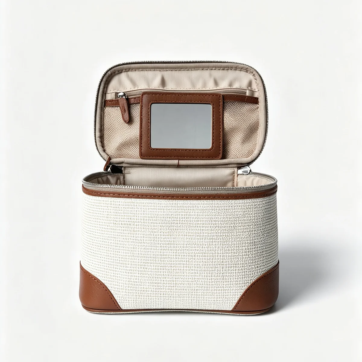 Neue Damen-Kosmetiktasche aus Canvas, hochwertigem Leder, große Reisehandtasche, Organizer, Damen-Toilettentasche, Luxustasche – Detail 8