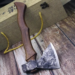 Hand forging hand axe high carbon steel woodworking axe outdoor wood chopping wood chopping axe household bone chopping axe