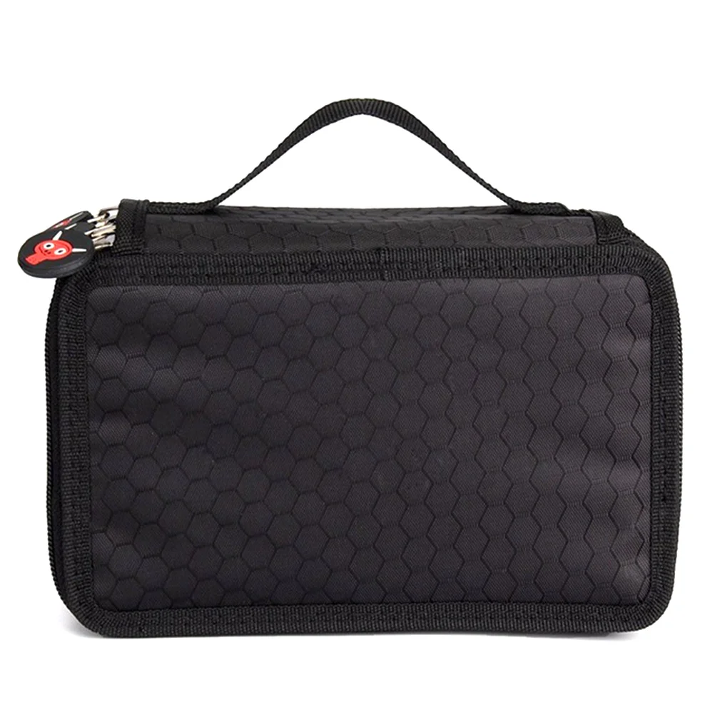 

Travel Friendly 32 Slot Pencil Case for Colored Pencils and Gel Pens Black Organizer Bag Pen Bag 32 Slot Pencil Case