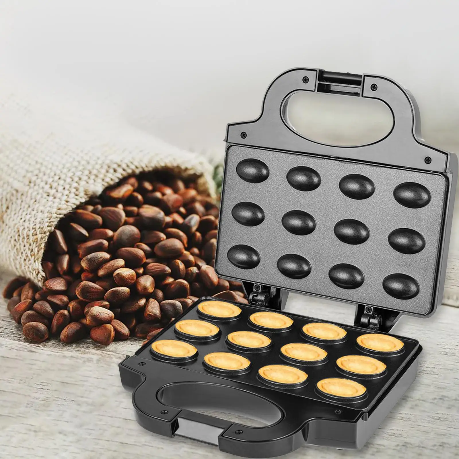 

Walnut Cake Maker Small Nut Waffle Bread Maker Easy to Carry Breakfast Pan for Restaurant Household Dessert Shop Bakery Kitchen