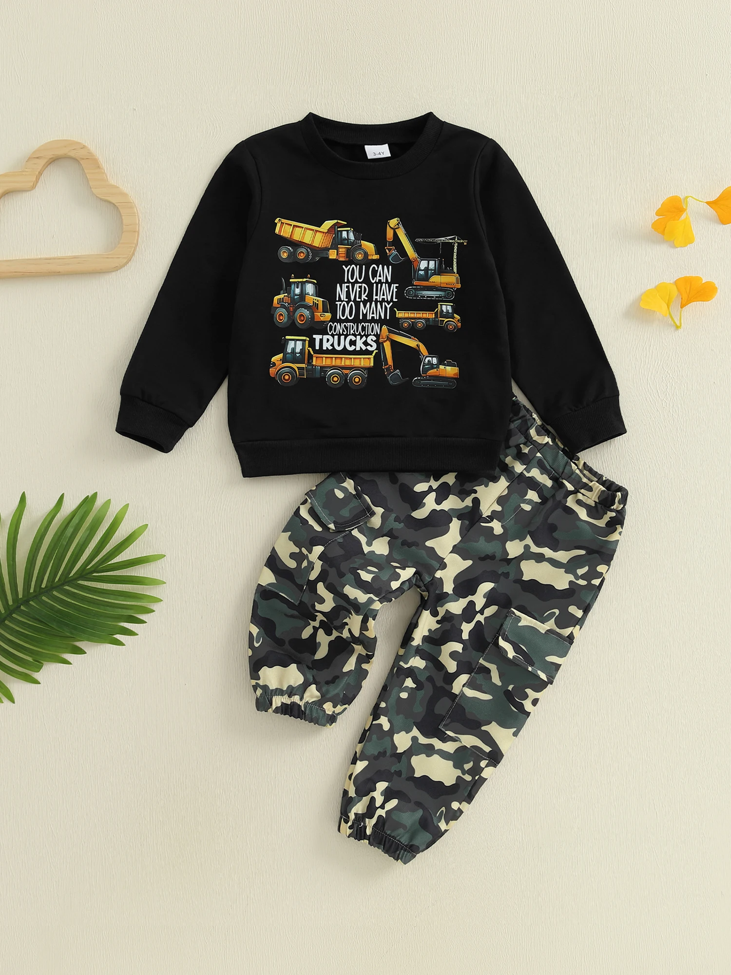 

Зимние комплекты из 2 предметов для мальчиков, свитер с круглым вырезом и длинными рукавами с принтом динозавра, камуфляжные комплекты для бега, комплект теплой одежды