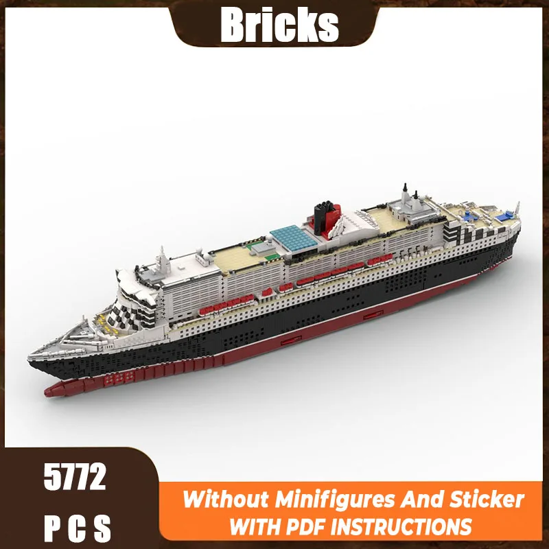 

New MOC Building Block Ship Model Mary Queen 2 Luxury Cruise Modular Children's Toy Gift DIY Assembly Set