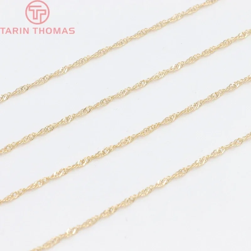 (4163) 2 Meters Width 2MM 24K Gold Color Brass Twisted Necklace Chains High Quality Jewelry Accessories Wholesale