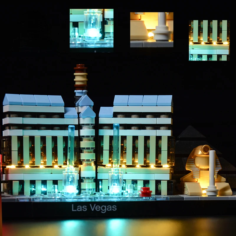 Kit de luces LED para LEGO Las Vegas Architecture 21047 Building Blocks