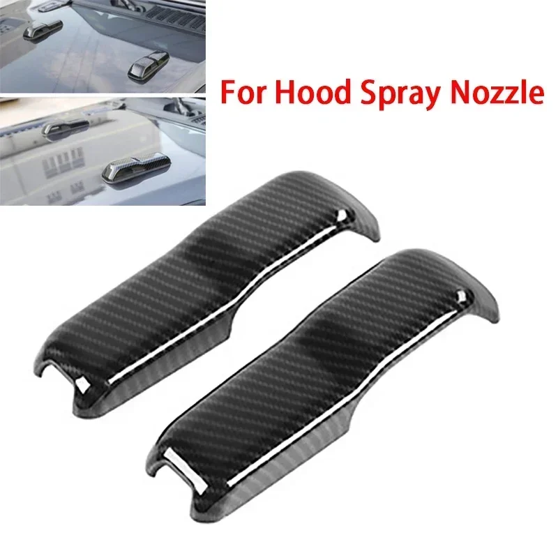 2/4 قطعة غطاء محرك السيارة مزلاج/هود رذاذ فوهة غطاء الكسوة ل جيب رانجلر JL 2018 2019/الجلاديتور JT الرياضة روبيكون الصحراء 2020-2023