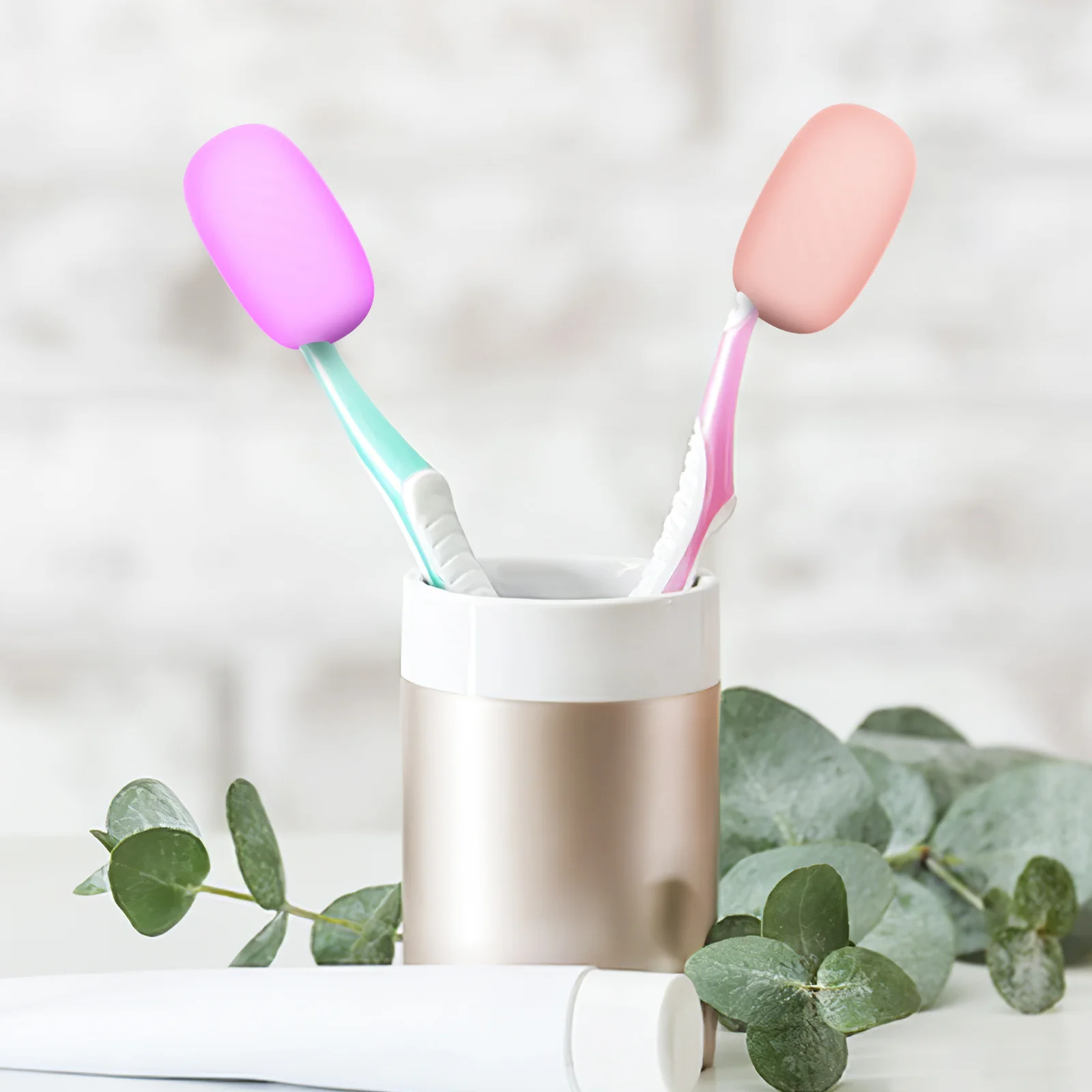 20pcs Silicone Toothbrush Caps Dust Water Resistant Protective Covers Travel Home Outdoor Soft Compact Lightweight Easy Carry