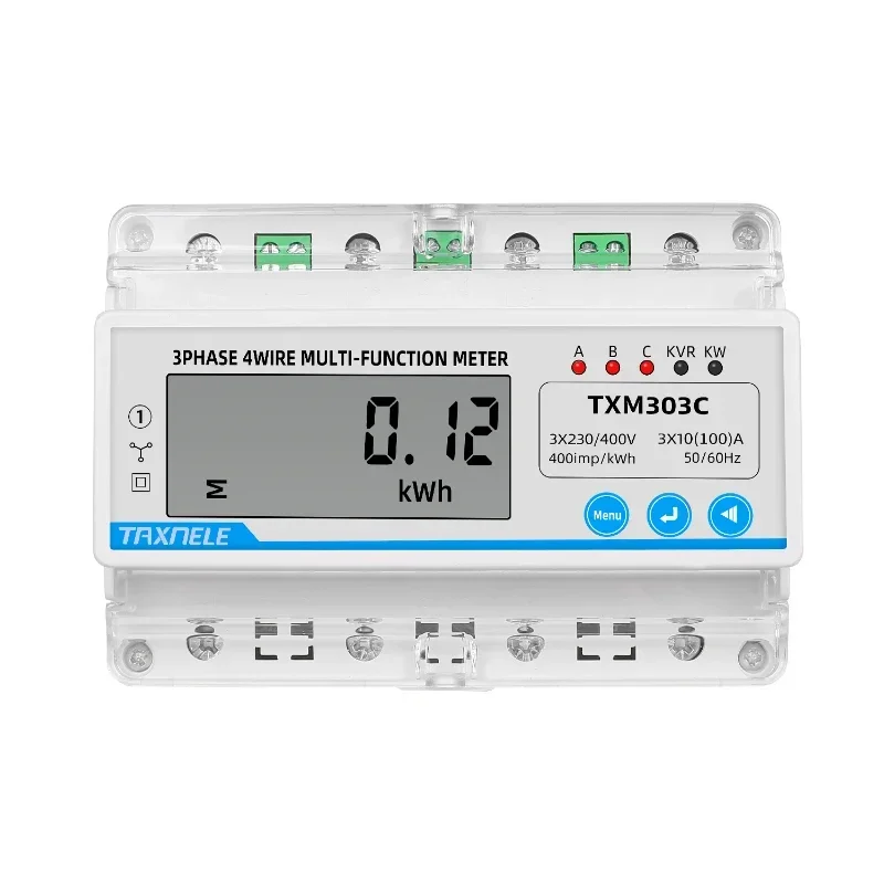 Electric kWh Consumption Power Wattmeter 380V 400V Three Phase Four Wire Energy Meter