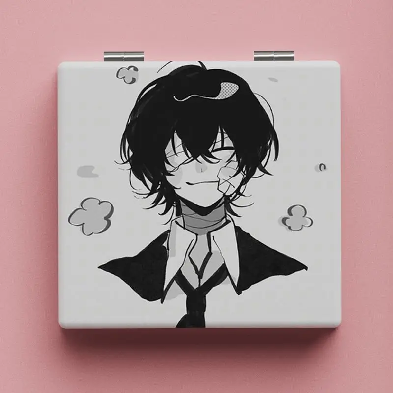 Bungo Stray Dogs Anime Cartoon Cute Small Mirror Kawaii 2D Portable Foldable Makeup Mirror for Boys and Girls Wholesale