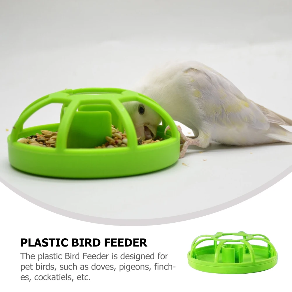 

Practical Bird Cage Feeder Bowl Small Size Transparent Reusable Sturdy Plastic Pet Birds Food Container Anti Splash