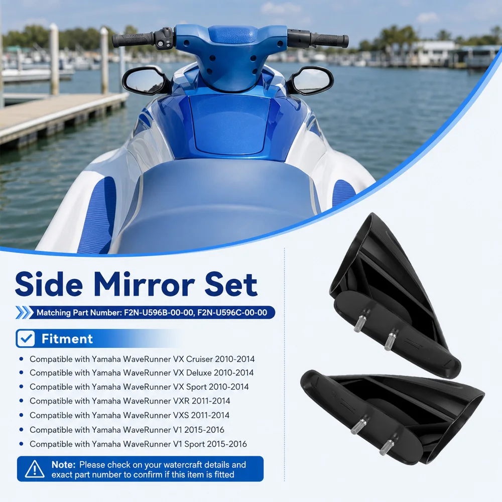 For Yamaha WaveRunner VX Cruiser Deluxe Sport VXR VXS 2011-2014 Motorboat Rear View Mirror F2N-U596B-00-00 F2N-U596C-00-00