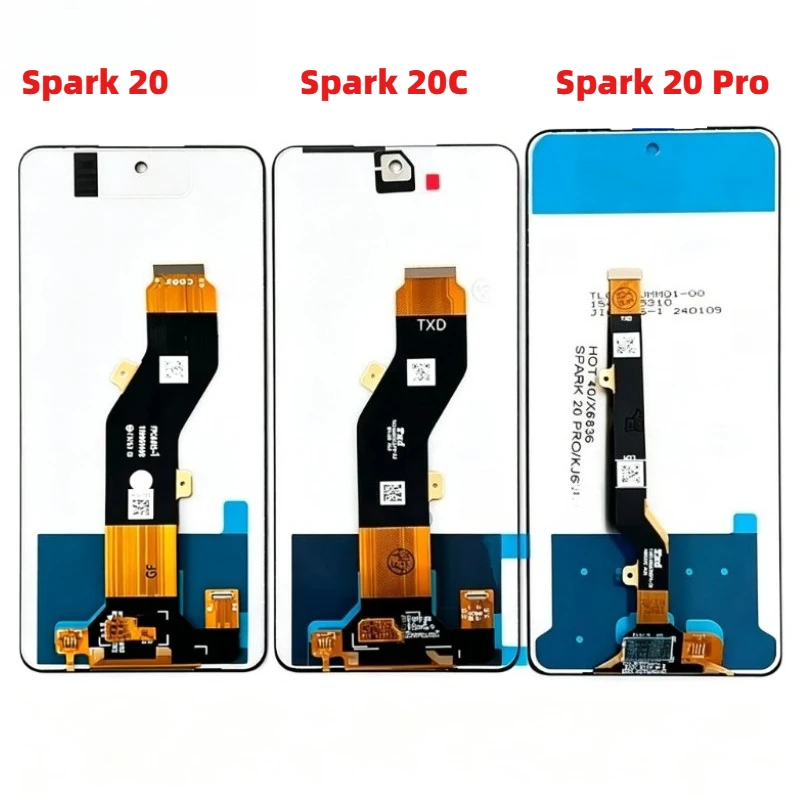 IPS For Tecno Spark 20 20C Pro LCD Display Touch Screen Digitizer Assembly Panel Replacement For Tecno kj5 BG7 KJ6 Screen