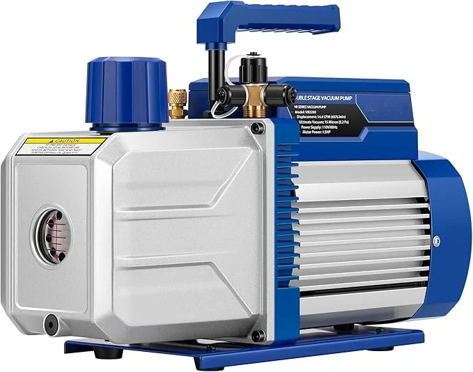 DR 1.5 14.4 CFM 2 Stage HVAC Vacuum Pump for Auto AC Systems R134a/R12/R22/R502/R410a Compatible Metal Construction 1 Year