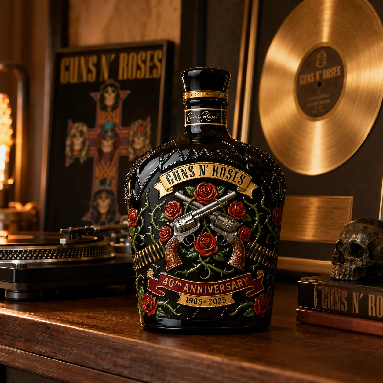 Guns N' Roses 40th Anniversary Commemorative Decanter 1985-2025 Limited Edition Rock Band Liquor Bottle Barware view 6