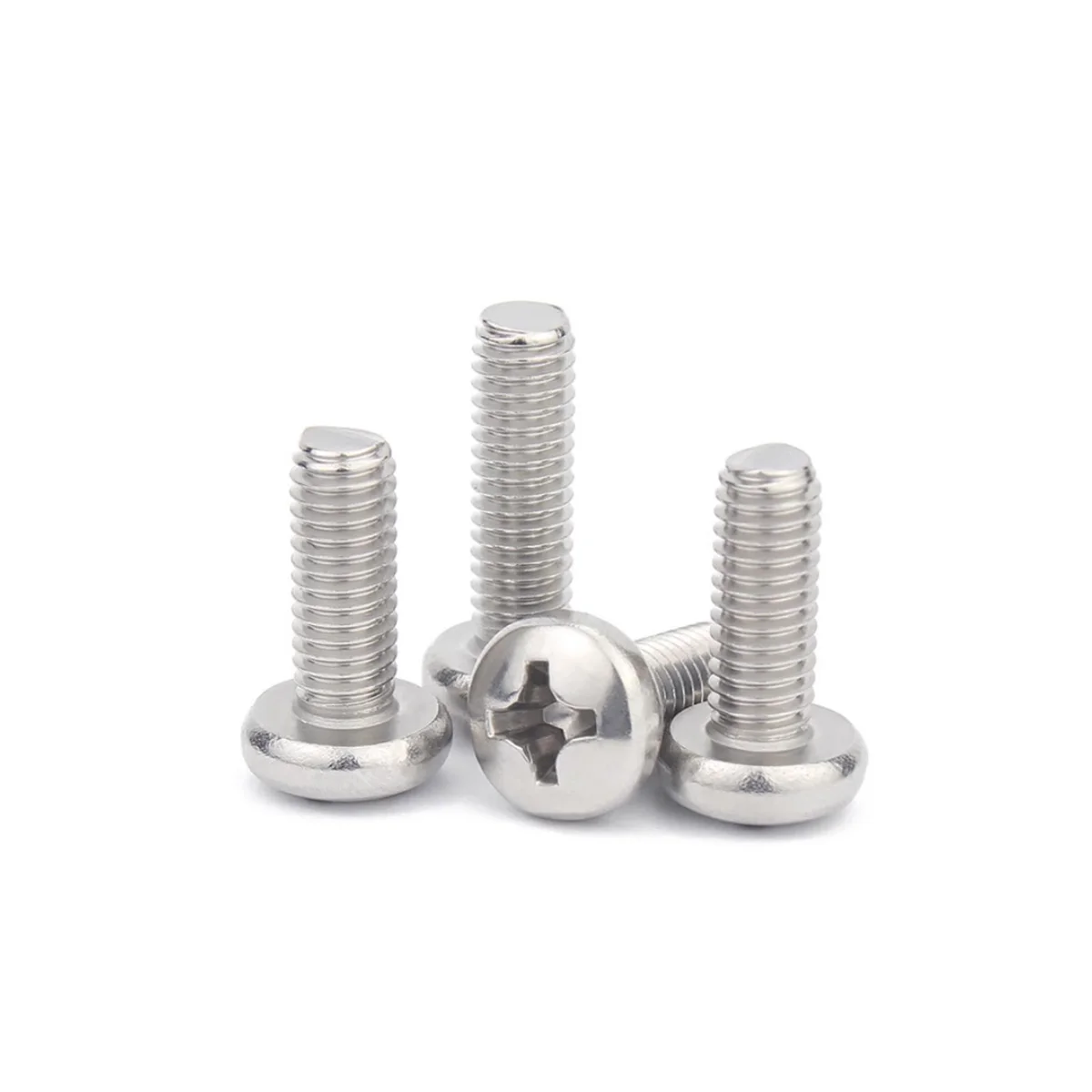 304 Stainless Steel Cross Pan Head Screw / Round Head Small Bolt M1.6M2M2.5