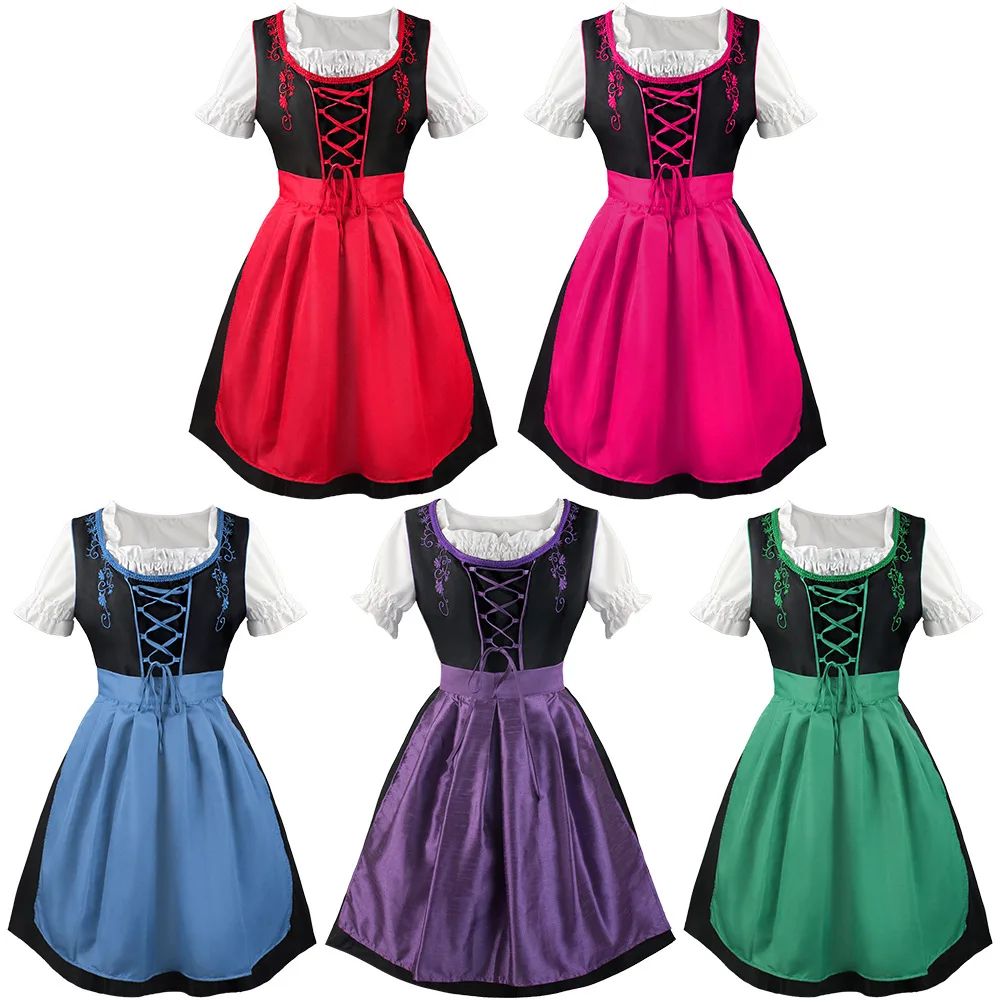 

Plus Size Ladies German Dirndl Dress Oktoberfest Dirndl Festival Party Dress Oktoberfest Costumes Halloween Maid Cosplay Outfits