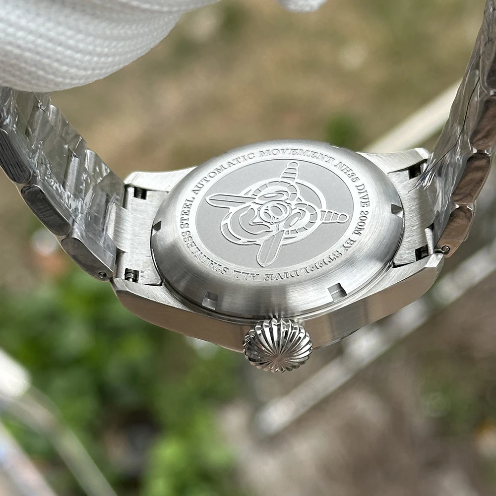 STEELDIVE Orologio da sub da uomo 39mm Pilota Orologio da polso meccanico automatico Militare 20ATM Impermeabile C3 + BGW-9 Zaffiro luminoso NH35