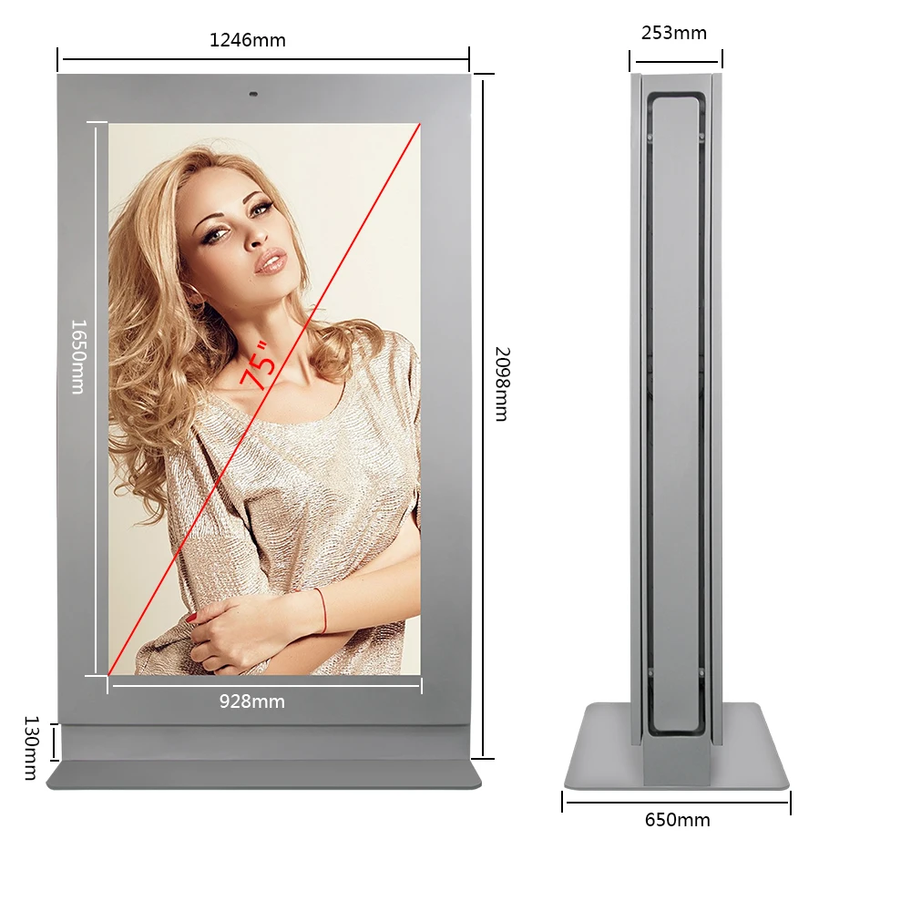 Top Ranking LCD Outdoor Capacitive Advertising Players Digital Display Billboard Bus Shetler Outdoor Kiosk