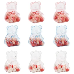 Bear Shape Clear Bridal Plastic Containers Jewelry Snack Small Gift Box Adorable Cases Baby Candy Storage Box