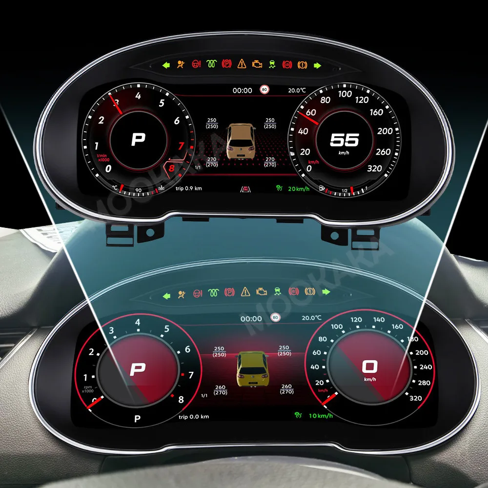 Car dashboard Auto Gauge For Volkswagen Octavia 2015-2020 LCD Car Instrument Digital Cluster Panel Linux 12.3 Inch Speed Meter