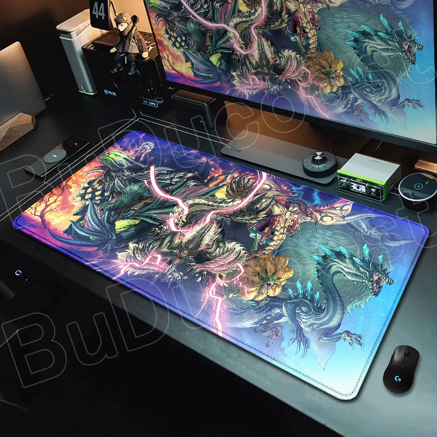 Nouveau papier peint jeu Monster Hunter Wilds tapis de souris en caoutchouc antidérapant bord de jeu serrure Eage tapis de jeu ordinateur portable Cool tapis de bureau accessoires