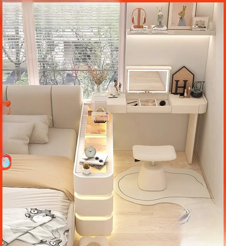 שולחן עבודה חדר שינה שולחן מחשב משולב קטן חדר חיסכון שולחן מסתובב סביב חדר שינה אחד טלסקופי