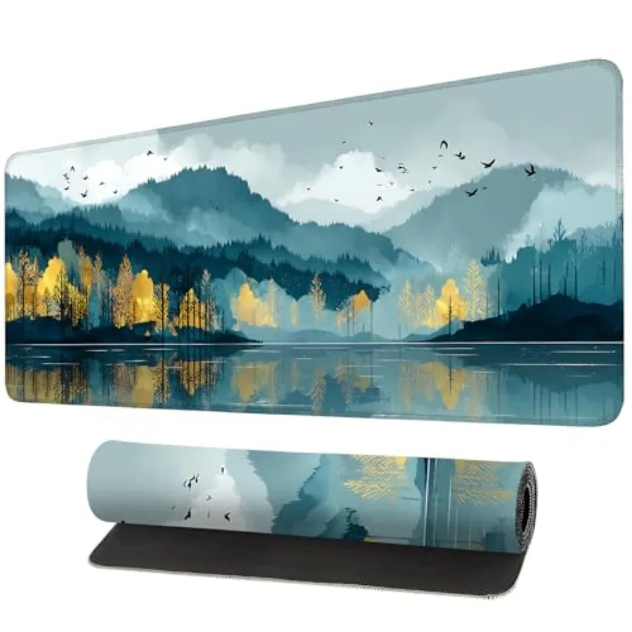 

Mouse Pad, Large Anti-Slip with Stitched Edges Desk Mat Desktop Laptop Computer Desk Keyboard Mat, Table Protector Blotter Mat